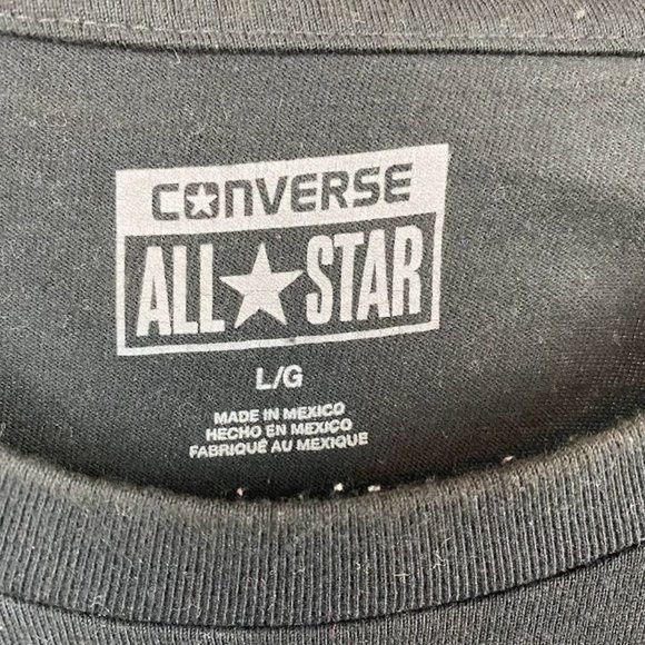 Converse All Star Men's Size Large Graphic Tee Men's Black T-Shirt Crew Neck - Picture 4 of 7